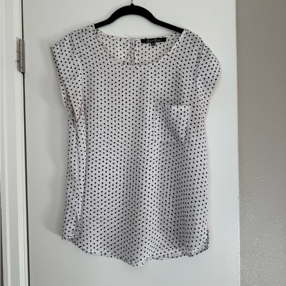 Alice Blue Black and White Polka Dot Blouse